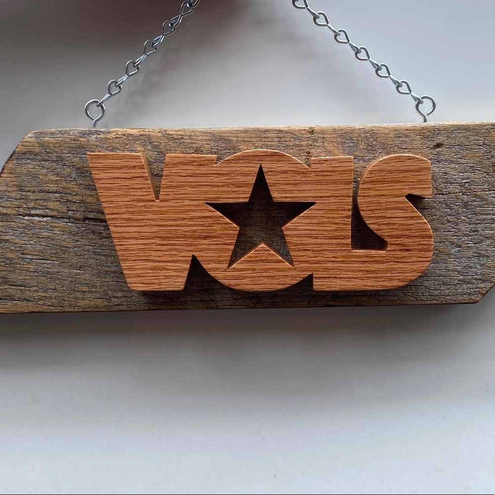 Hand crafted Tennessee Vols door hanger/sign.